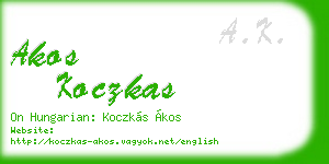 akos koczkas business card